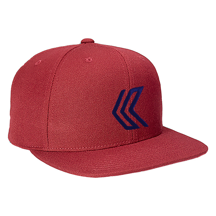 Embroidered Logo Wool-Blend Snapback--Maroon (Navy Logo)