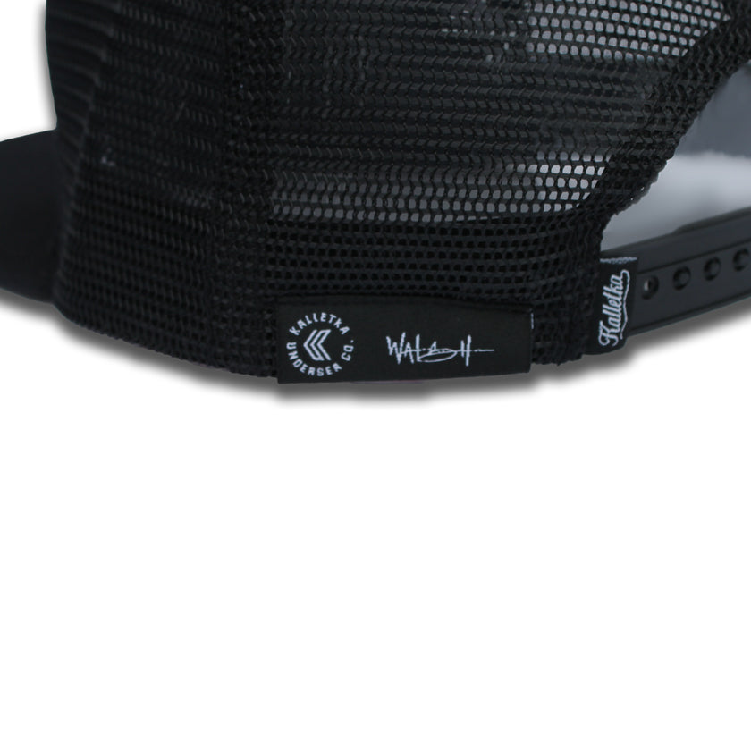 Great White Shark Hat in Black - Logo View