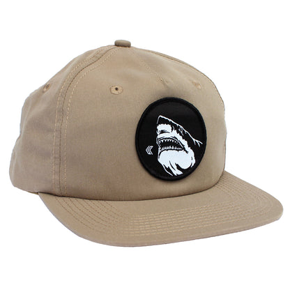 Great White Shark Hat in Tan - Front View