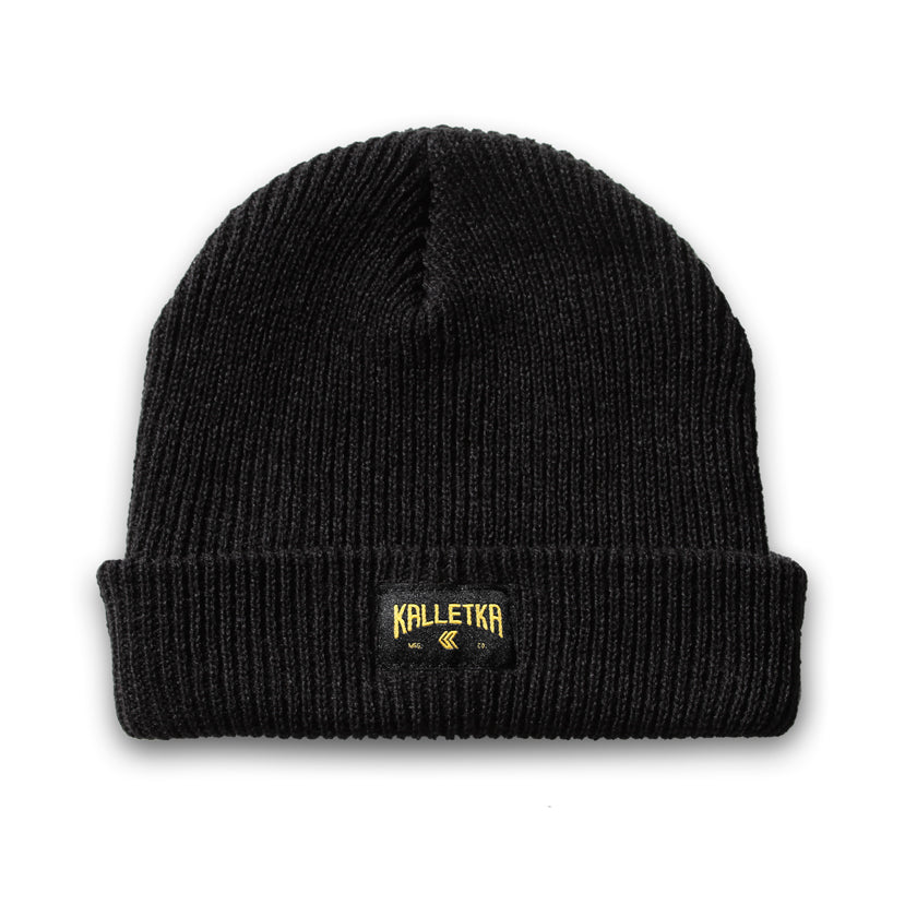 Arch Label Beanie--Black