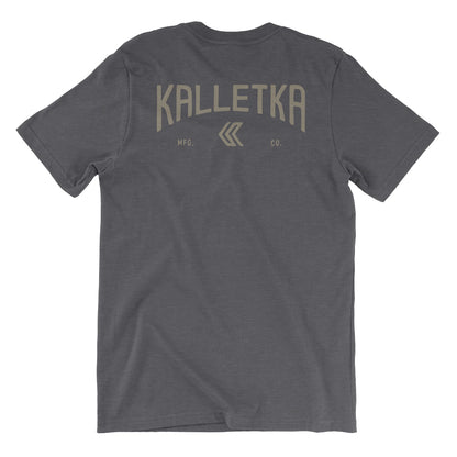 Kalletka Arch Logo T-shirt in Metal Grey - Back View