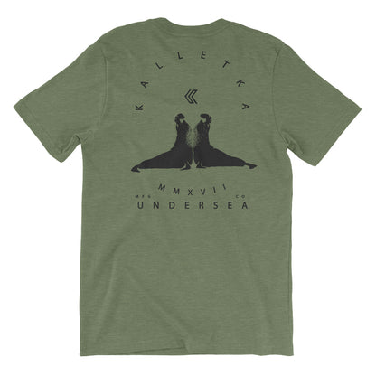 Battle Elephant Seal Shirt in Army Green - Back View