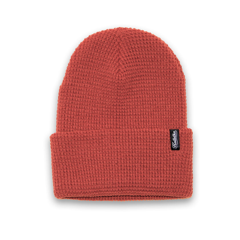 Cursive Label Beanie--Rust