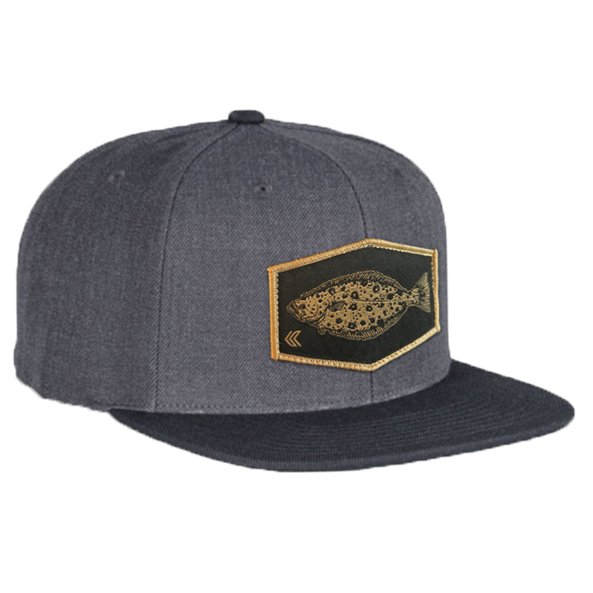 Halibut Patch Wool Blend Trucker ---Grey/Black-Tan Patch