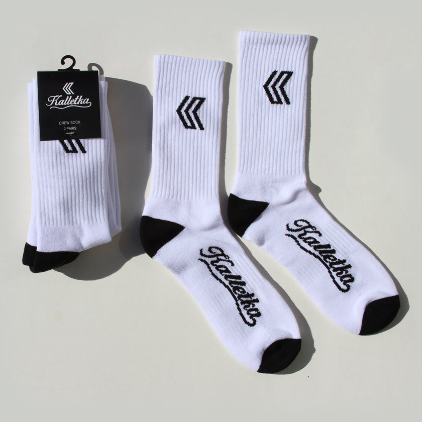 Crew Sock - White (2 Pairs)