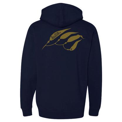 Fleece Hood Sweatshirt - Kelp--Navy