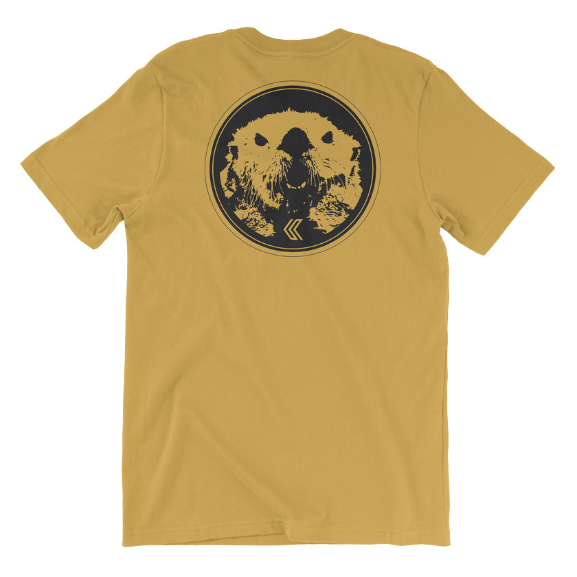 Mad Otter T-Shirt in Mustard, back view