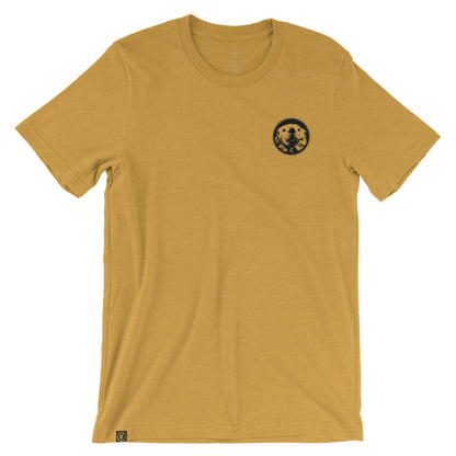 Mad Otter T-Shirt in Mustard, front view