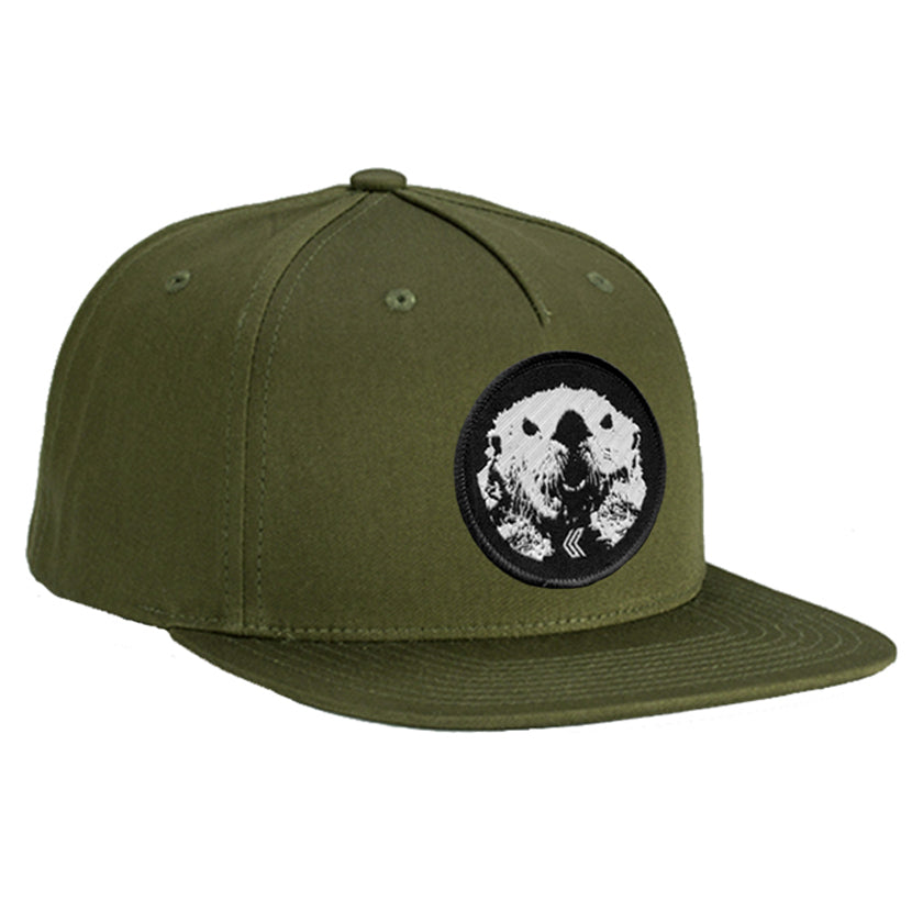 Mad Otter Cotton 5 Panel Snapback ---Olive