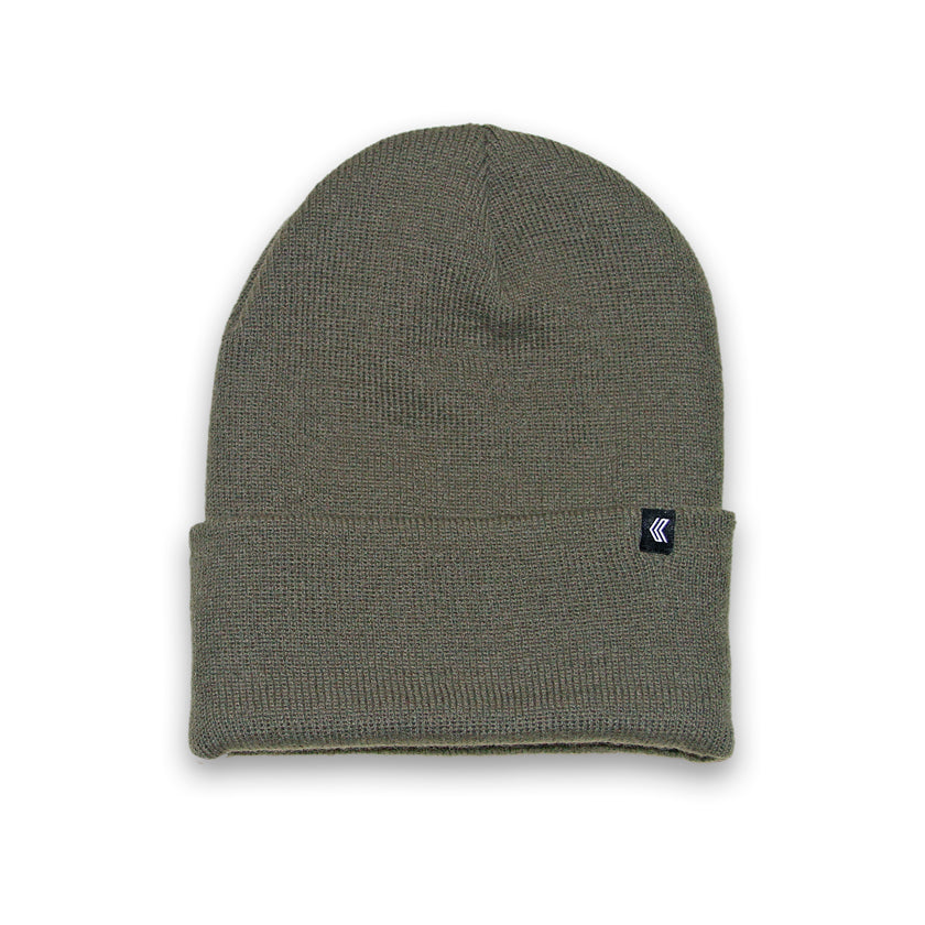 Minimal Black Label Beanie--Moss