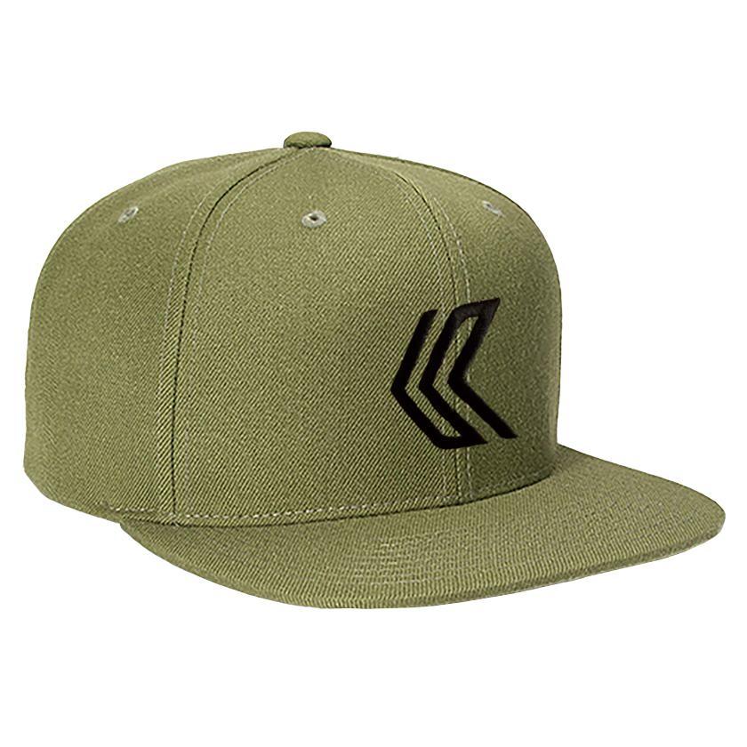 Embroidered Logo Wool-Blend Snapback--Olive