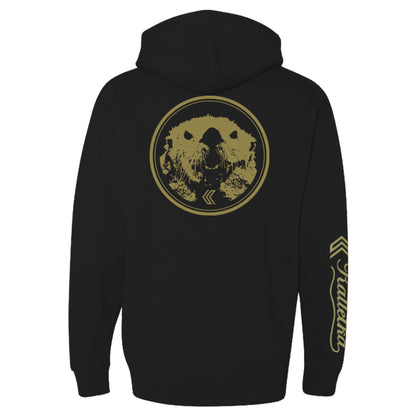 Mad Otter Hooded Sweatshirt in Black - Back View