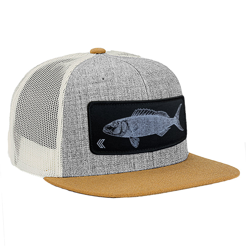 Uku Patch Mesh Back Trucker ---Grey/Tan/Natural-Black Patch