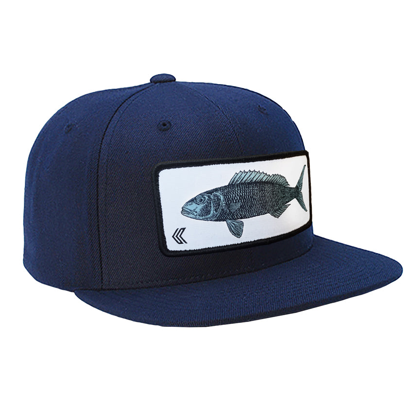 Uku Patch Wool Blend Trucker ---Navy-White Patch