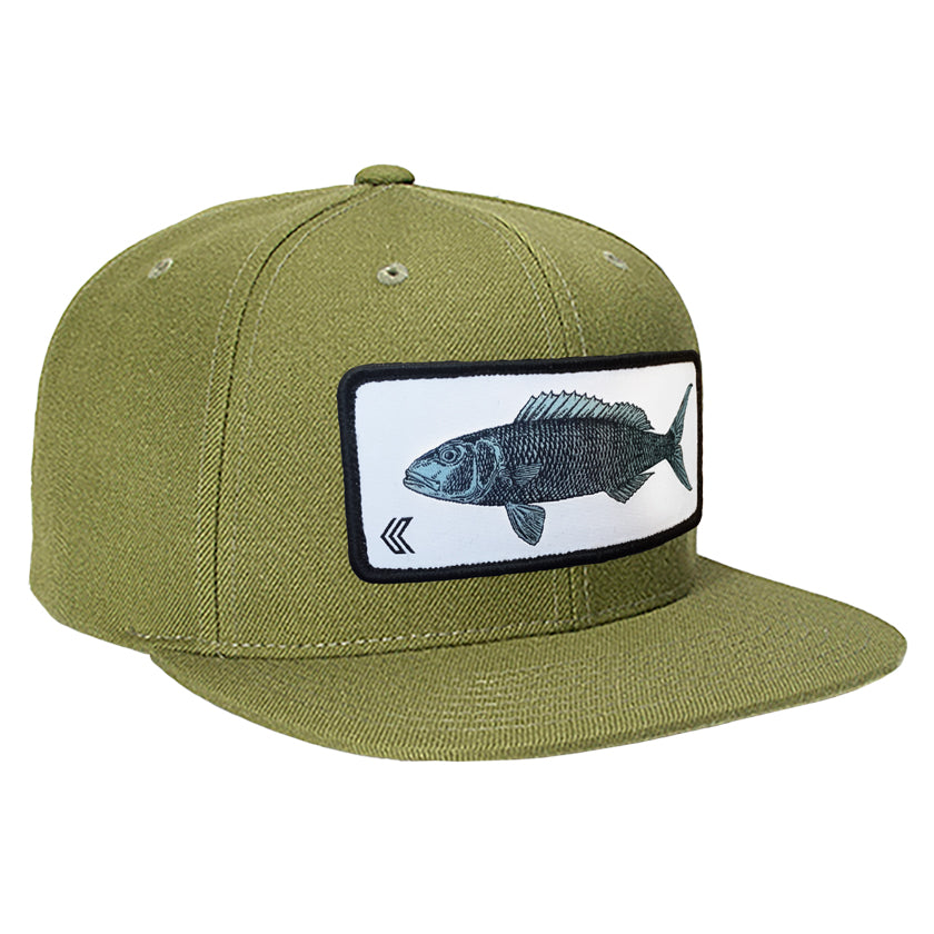 Uku Patch Wool Blend Trucker ---Olive-White Patch